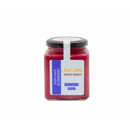 Creamy white honey blended with natural blueberry flavor – smooth, sweet, and bursting with antioxidants. Indulge in the silky texture of our Blueberry White Honey, a unique twist on raw honey infused with natural blueberry flavor. This creamy spread is perfect for toast, pancakes, desserts, or adding a fruity boost to your tea. Packed with antioxidants and vitamins, it combines wellness with a delightful berry sweetness. A favorite for families and kids in the UAE